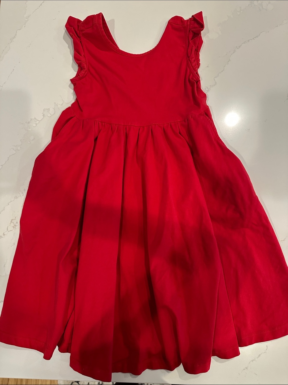 Hanna Andersson Red Cotton Pockets Dress 10 Play Swing